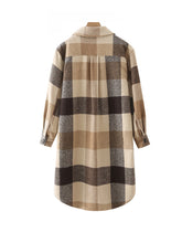 Load image into Gallery viewer, Women&#39;s Fashion Plaid Trench Coat