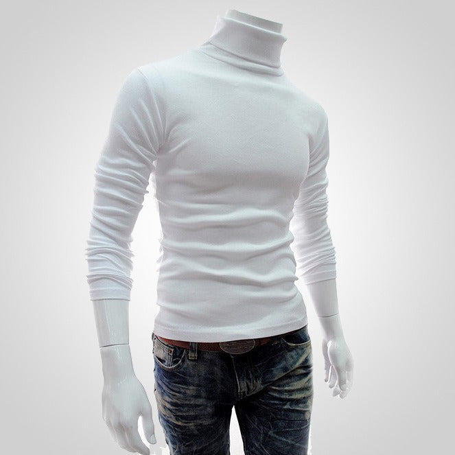 Men's Solid Color Slim Fit Cotton Turtleneck Sweatshirt (11 colors)