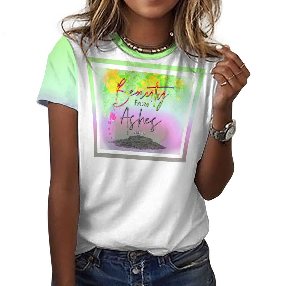 Redemption & Hope 01: Beauty From Ashes Ladies Designer Cotton T-shirt (2 styles)
