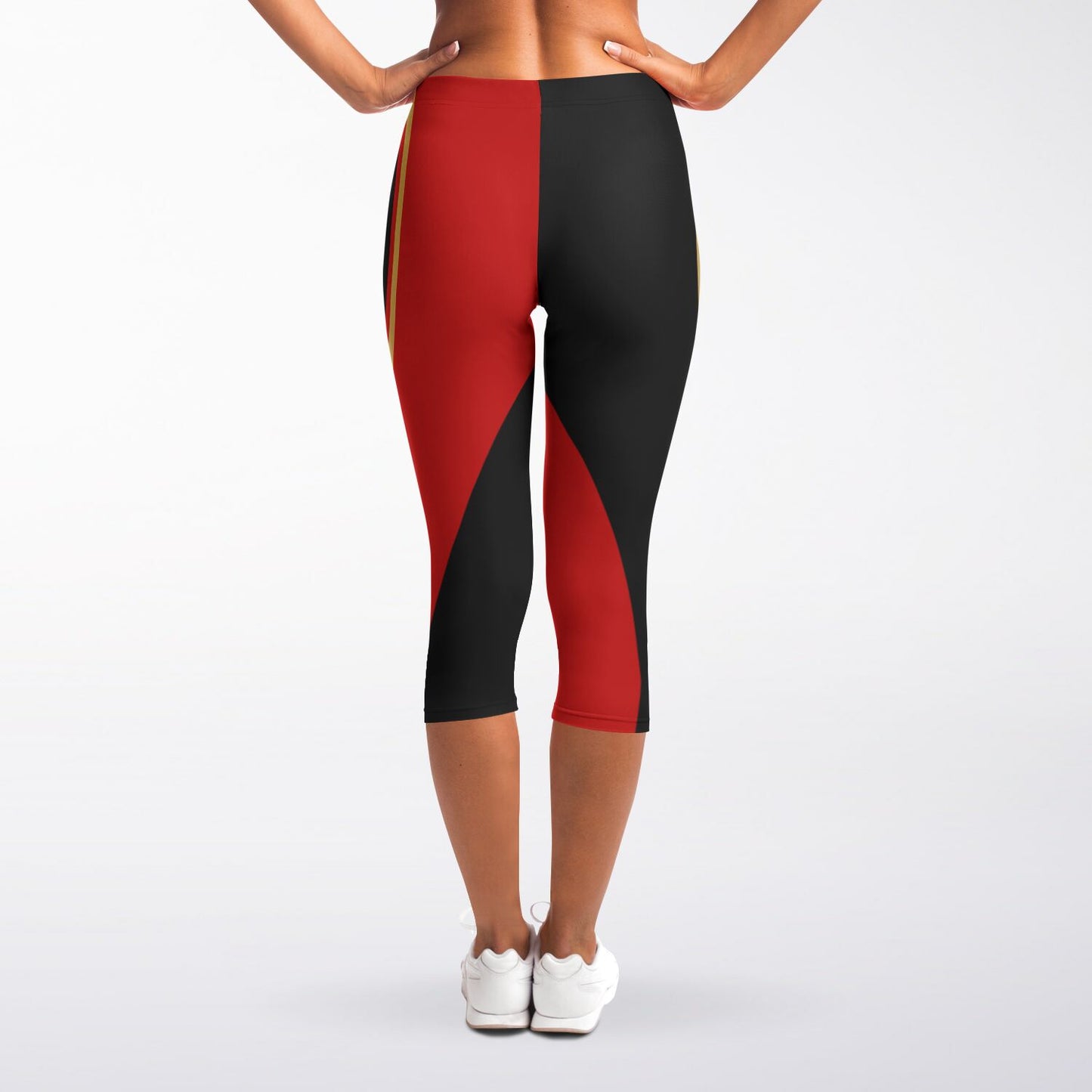 A-Team 01 Red Designer Capri Leggings