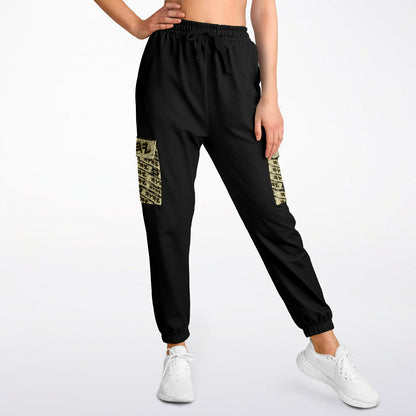 Yahuah Logo 03 - Black Designer Athletic Cargo Unisex Joggers