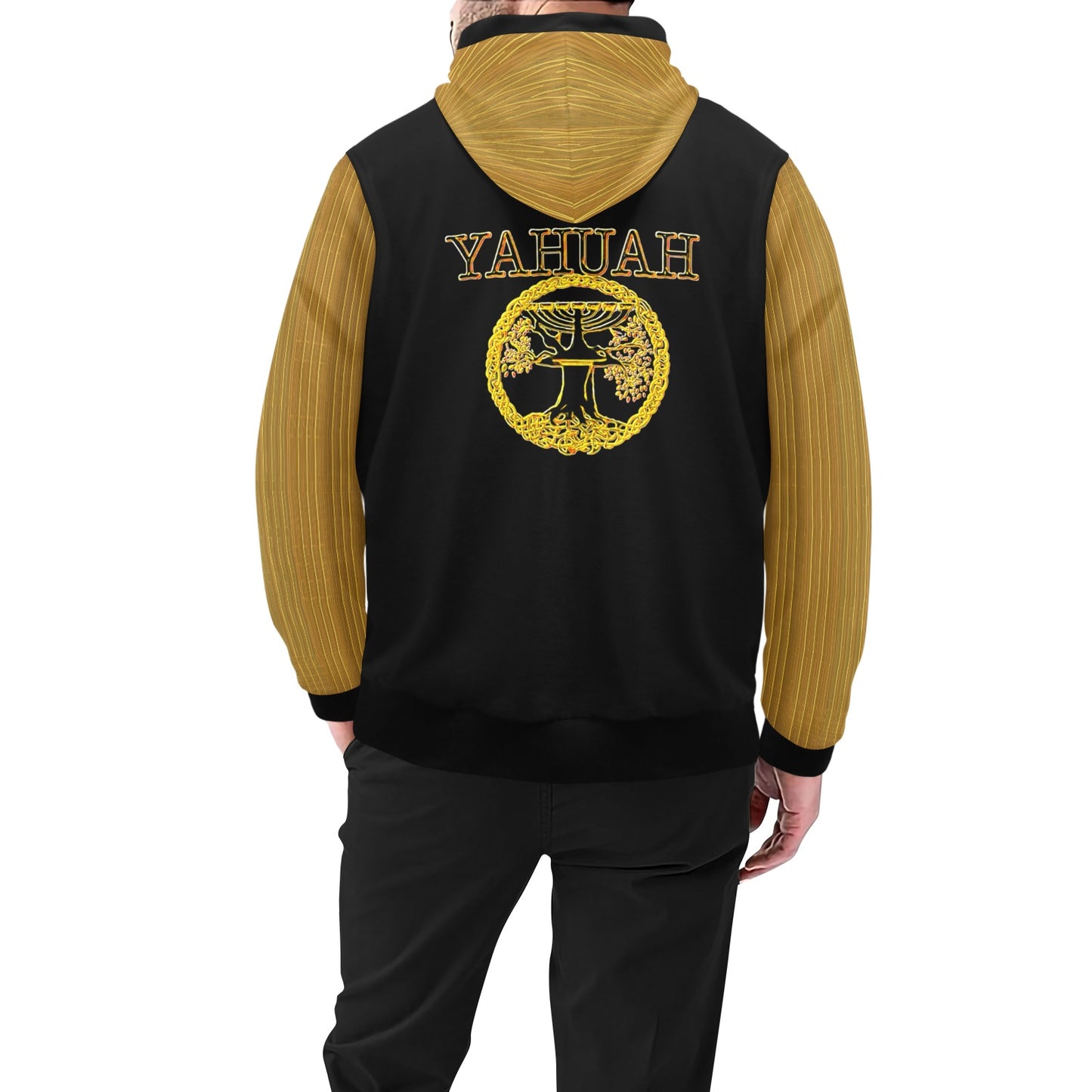 Yahuah-Tree of Life 02-03 Voltage Men's Designer High Neck Pullover Hoodie