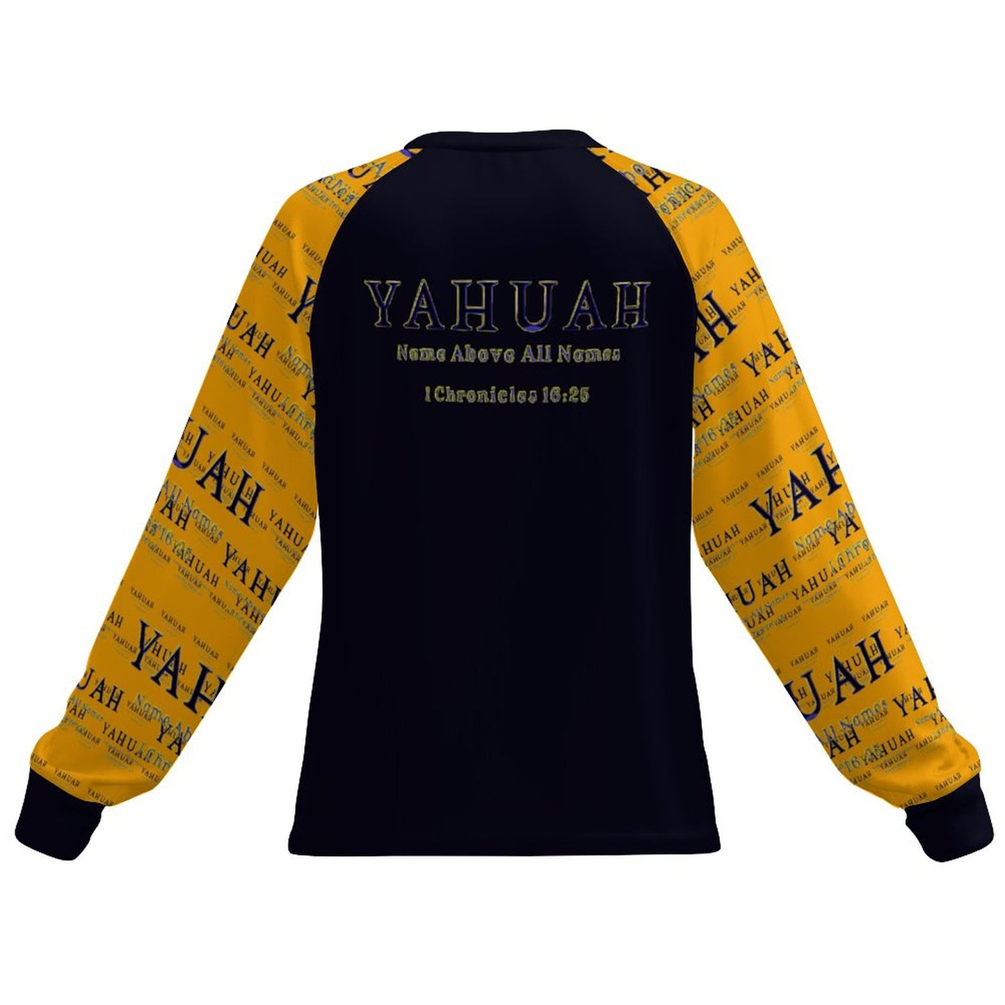 Yahuah-Name Above All Names 02-01 Ladies Designer Long Sleeve Raglan T-shirt