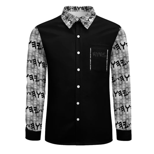 Most High God - Yahuah 01-01 Black Designer Point Collar Shirt with Chest Pocket