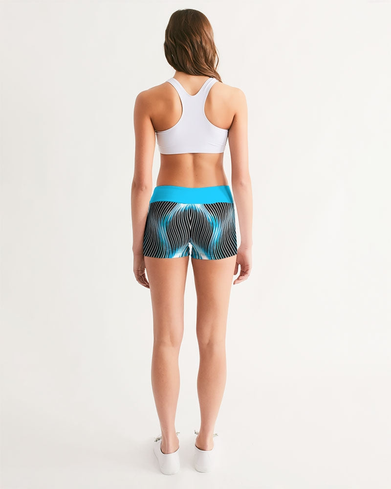 TRP Twisted Patterns 04: Weaved Metal Waves 01-02 Designer Mid Rise Yoga Shorts