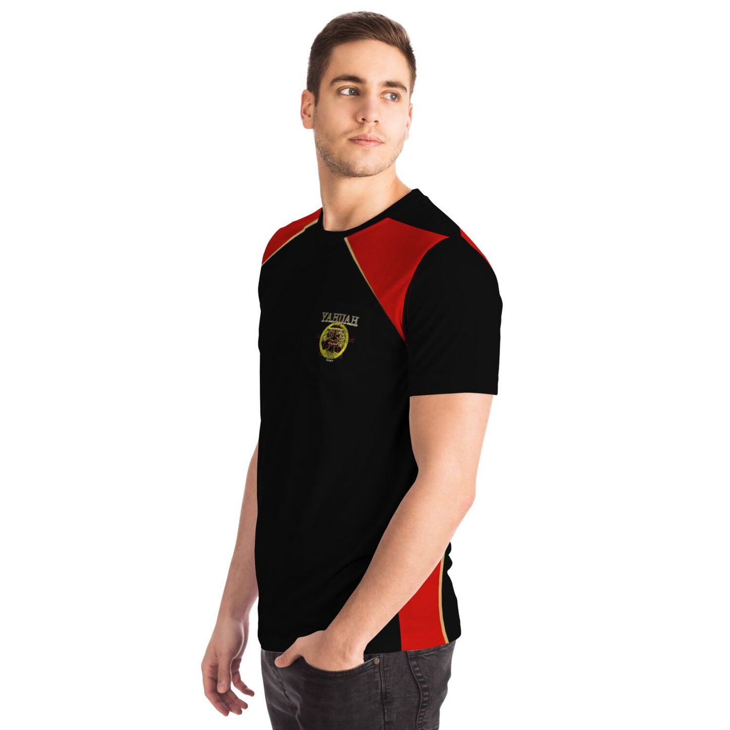 A-Team 01 Red Designer Unisex Pocket T-shirt