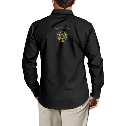 Yahuah: Tree of Life (01-01) | Men's Spread Collar Shirt