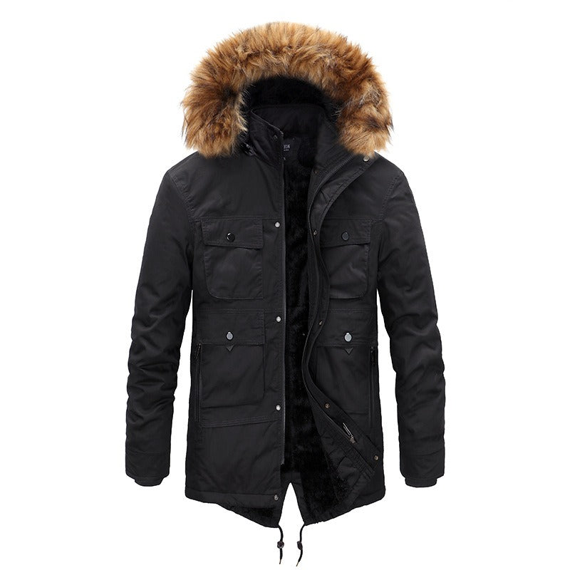 Plush Lined Male Parka Jacket (4 colors)