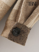 Cargar imagen en el visor de la galería, Women&#39;s Fashion Plaid Trench Coat