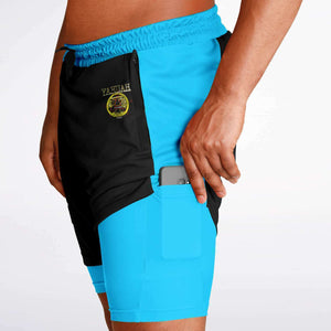 Pantalones cortos 2 en 1 de diseñador para hombre A-Team 01 azul