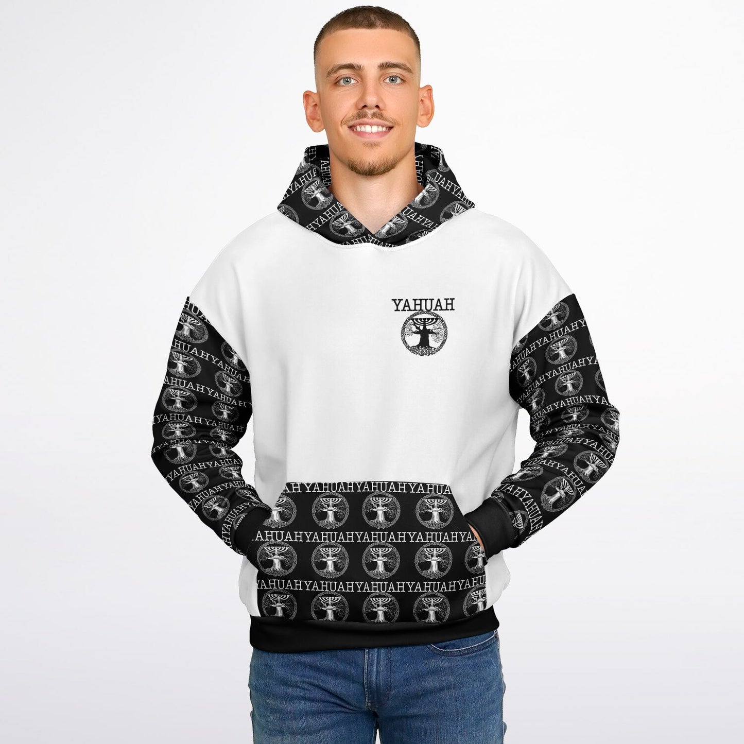 Yahuah-Tree of Life 02-06 Designer Heavyweight Oversized Fleece Lined Unisex Hoodie