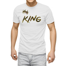 Cargar imagen en el visor de la galería, KING 01-01 Men&#39;s Designer Pima Ultra Cotton T‑shirt (White/Black)