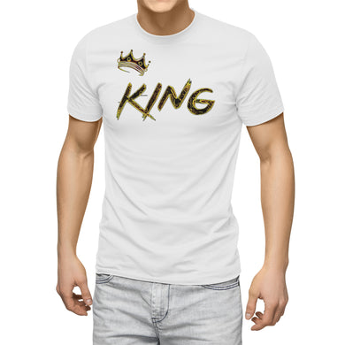 KING 01-01 Men's Designer Pima Ultra Cotton T‑shirt (White/Black)