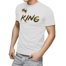 Cargar imagen en el visor de la galería, KING 01-01 Men&#39;s Designer Pima Ultra Cotton T‑shirt (White/Black)