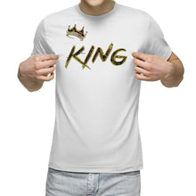 Cargar imagen en el visor de la galería, KING 01-01 Men&#39;s Designer Pima Ultra Cotton T‑shirt (White/Black)