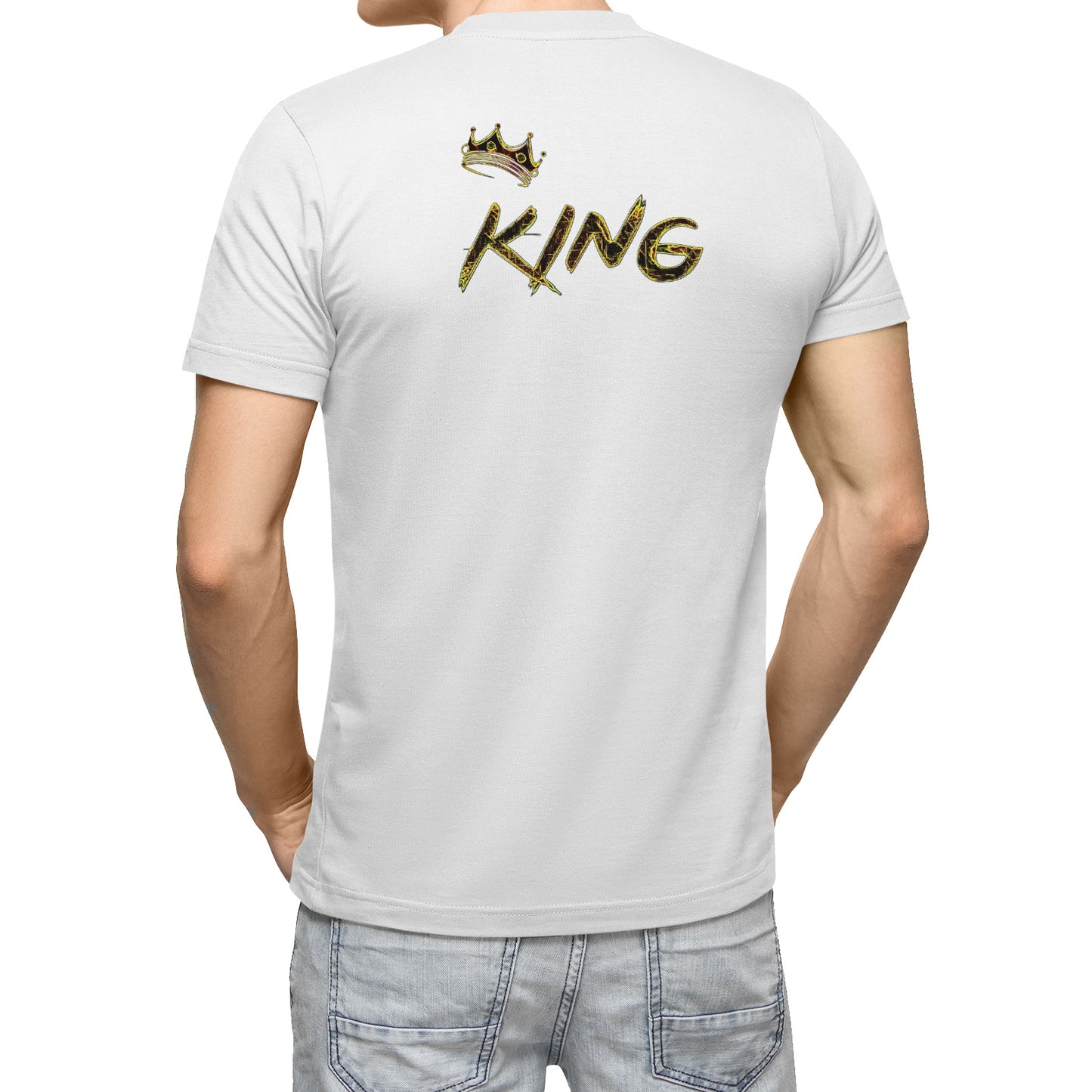 KING 01-01 Men's Designer Pima Ultra Cotton T‑shirt (White/Black)