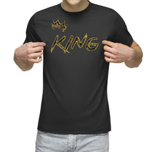 Cargar imagen en el visor de la galería, KING 01-01 Men&#39;s Designer Pima Ultra Cotton T‑shirt (White/Black)