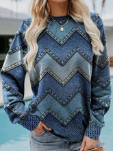 Load image into Gallery viewer, Geometric Print Round Neck Sweater (5 styles)