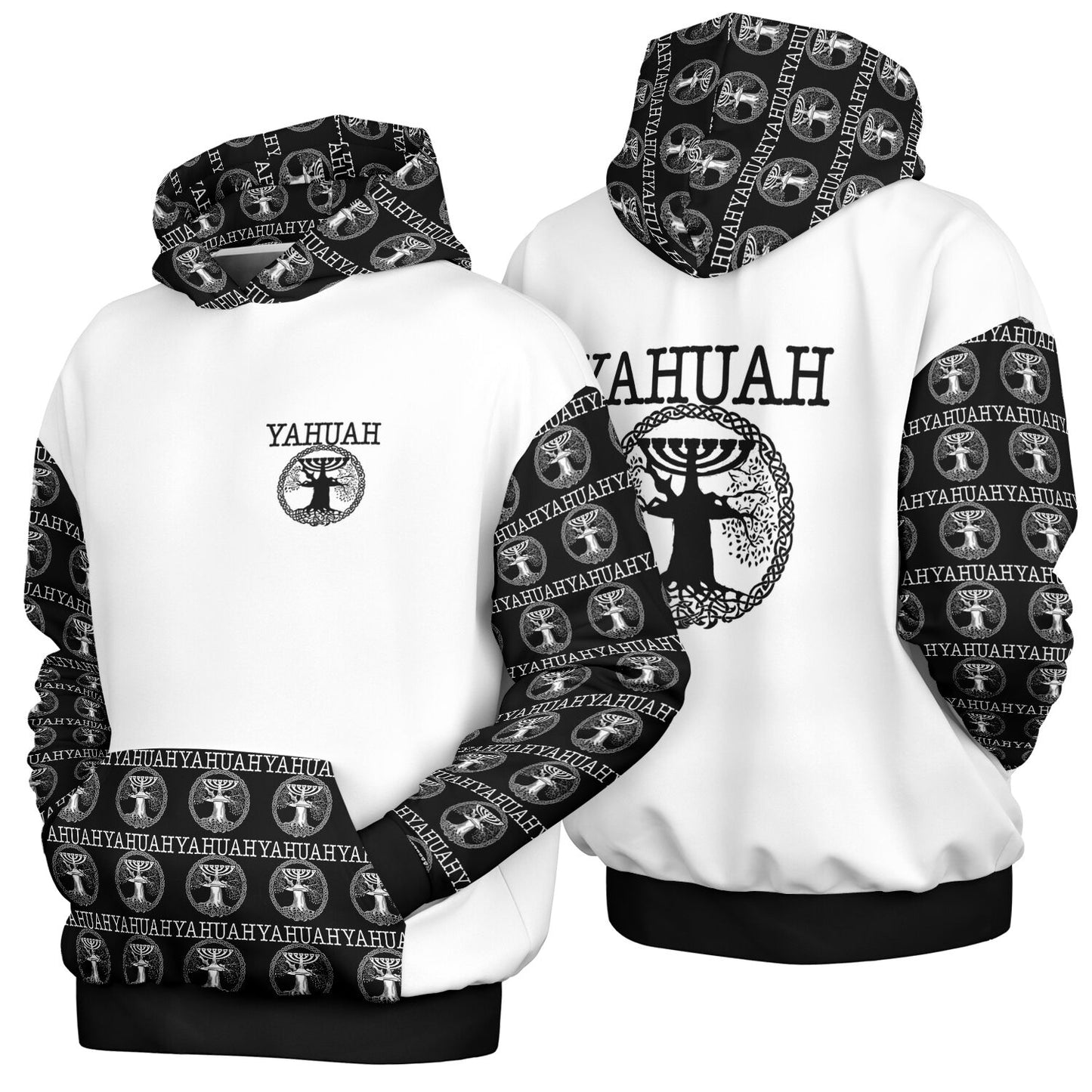 Yahuah-Tree of Life 02-06 Designer Heavyweight Oversized Fleece Lined Unisex Hoodie