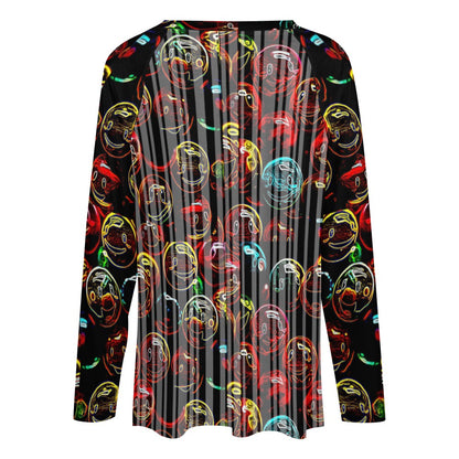 "Lighten Up" (01) | Women's V-neck Long Sleeve Tee