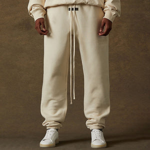 Essentials "Fear of God" Letter Print Solid Color Loose Cotton Male Joggers with Extended Drawstring (3 colors)