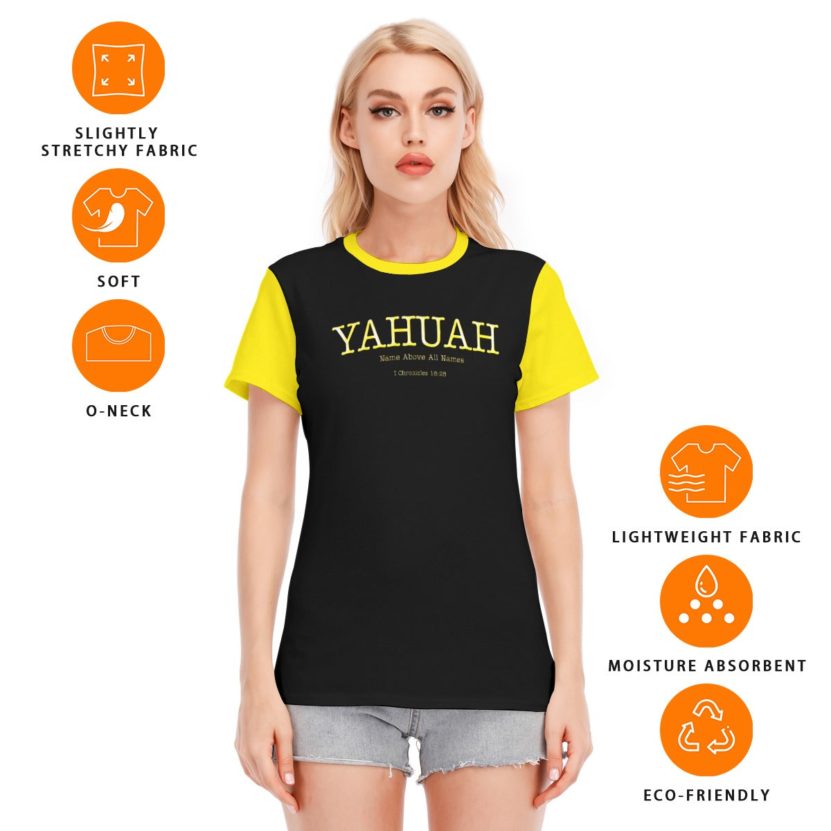 Yahuah-Name Above All Names 02-02 Ladies Designer Cotton T-shirt