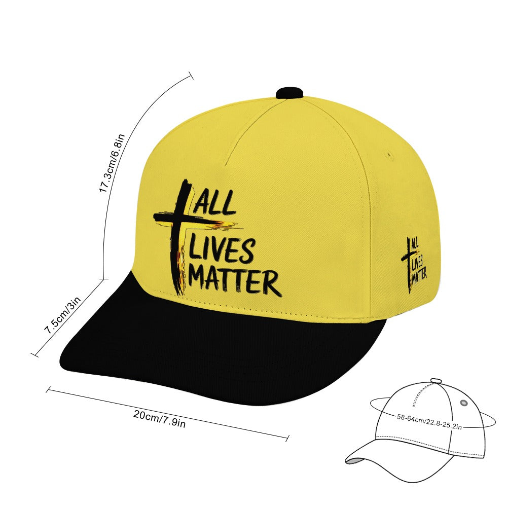 Outspoken Designs 04-01 "All Lives Matter" Designer Curved Brim Baseball Cap (7 colors)