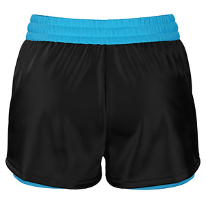 A-Team 01 pantalones cortos azules de diseñador 2 en 1 para mujer 