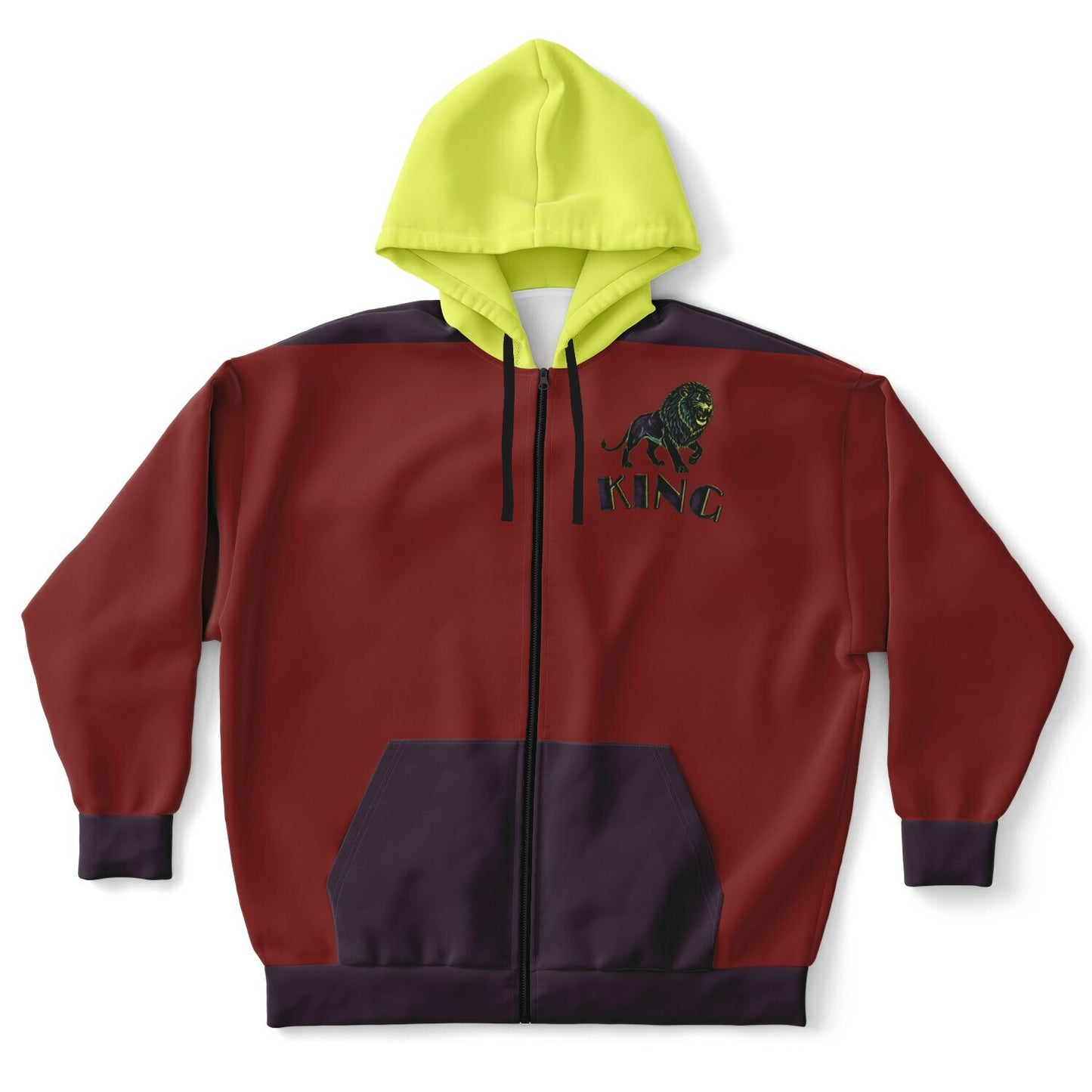 KING 01-02 Men's Designer Triblend Fleece Lined Plus Size Zip Hoodie