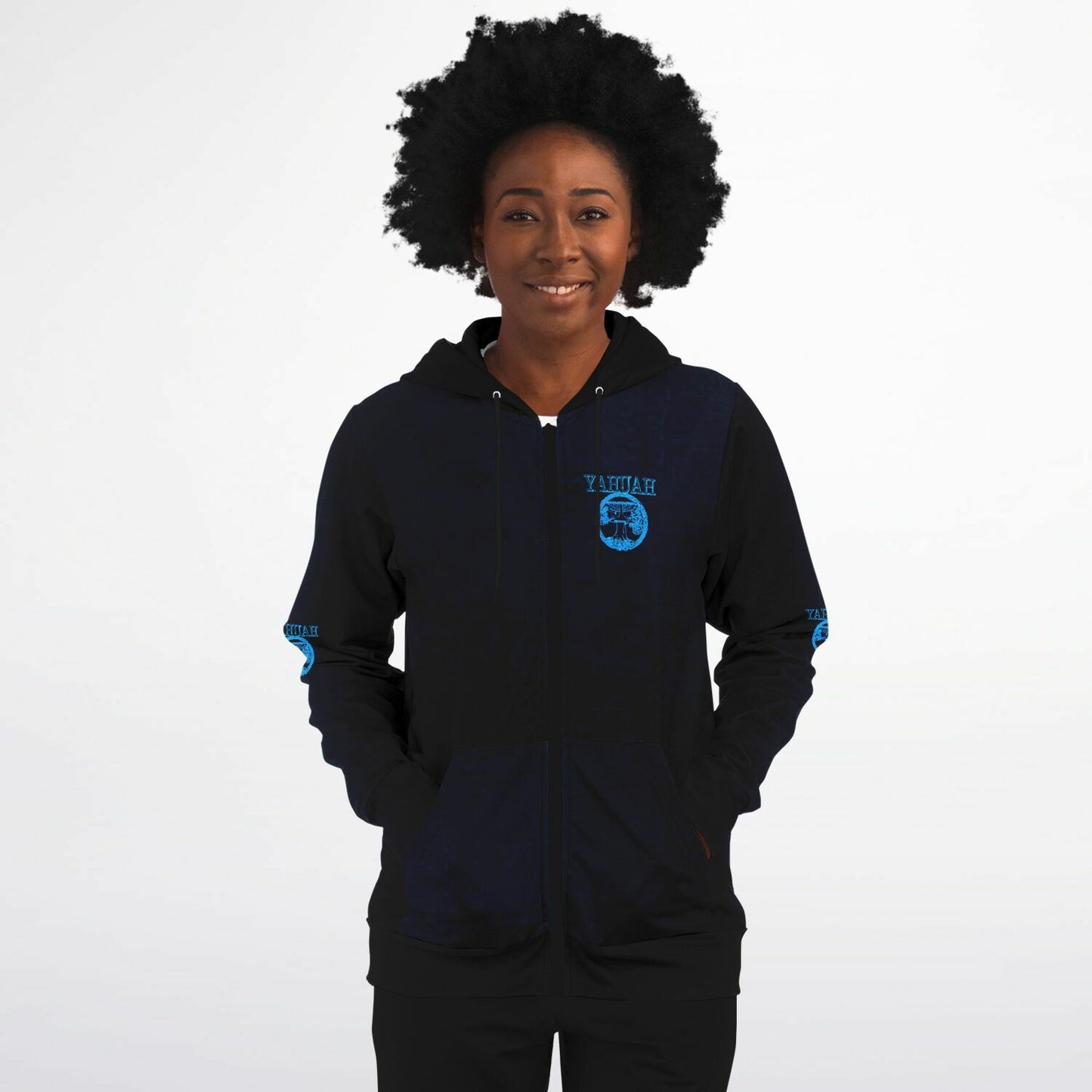 Yahuah-Tree of Life 02-02 Designer Athletic Unisex Zip Hoodie