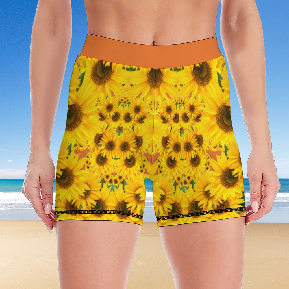 TRP Floral Print 04: Sunflowers 01 Designer Slim Yoga Set (5 colors)