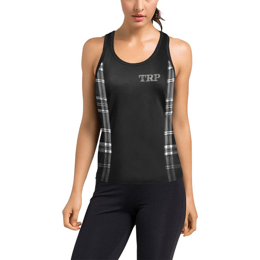 TRP Twisted Patterns 06: Digital Plaid 01-06B Ladies Designer Racerback Tank Top