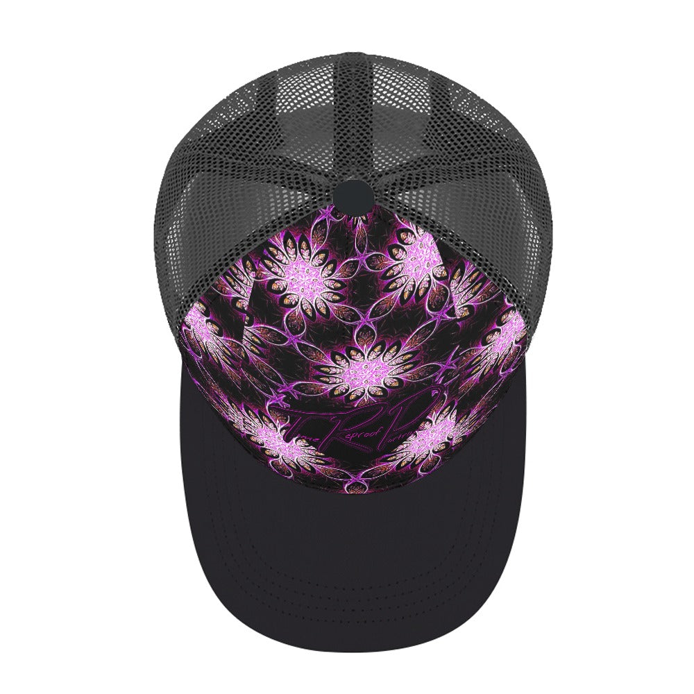 Geometrical Design Apparel 01-01 Ladies Designer Peaked Trucker Cap