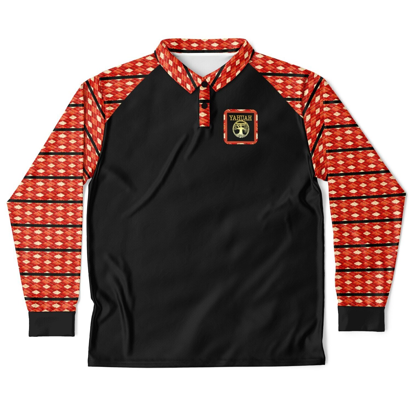 Yahuah Logo 02-01 Men’s Designer Long Sleeve Polo Shirt