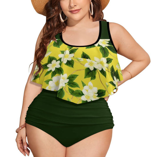 TRP Floral Print 10: Jasmine Vine 01-01 Designer Plus Size Tankini