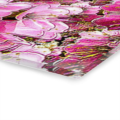 Electric Flora: Neon Sakura Cherry Blossoms Acrylic Print (French Cleat Hanging)