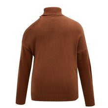Load image into Gallery viewer, Light Brown Turtleneck Loose Knit Women&#39;s Sweater