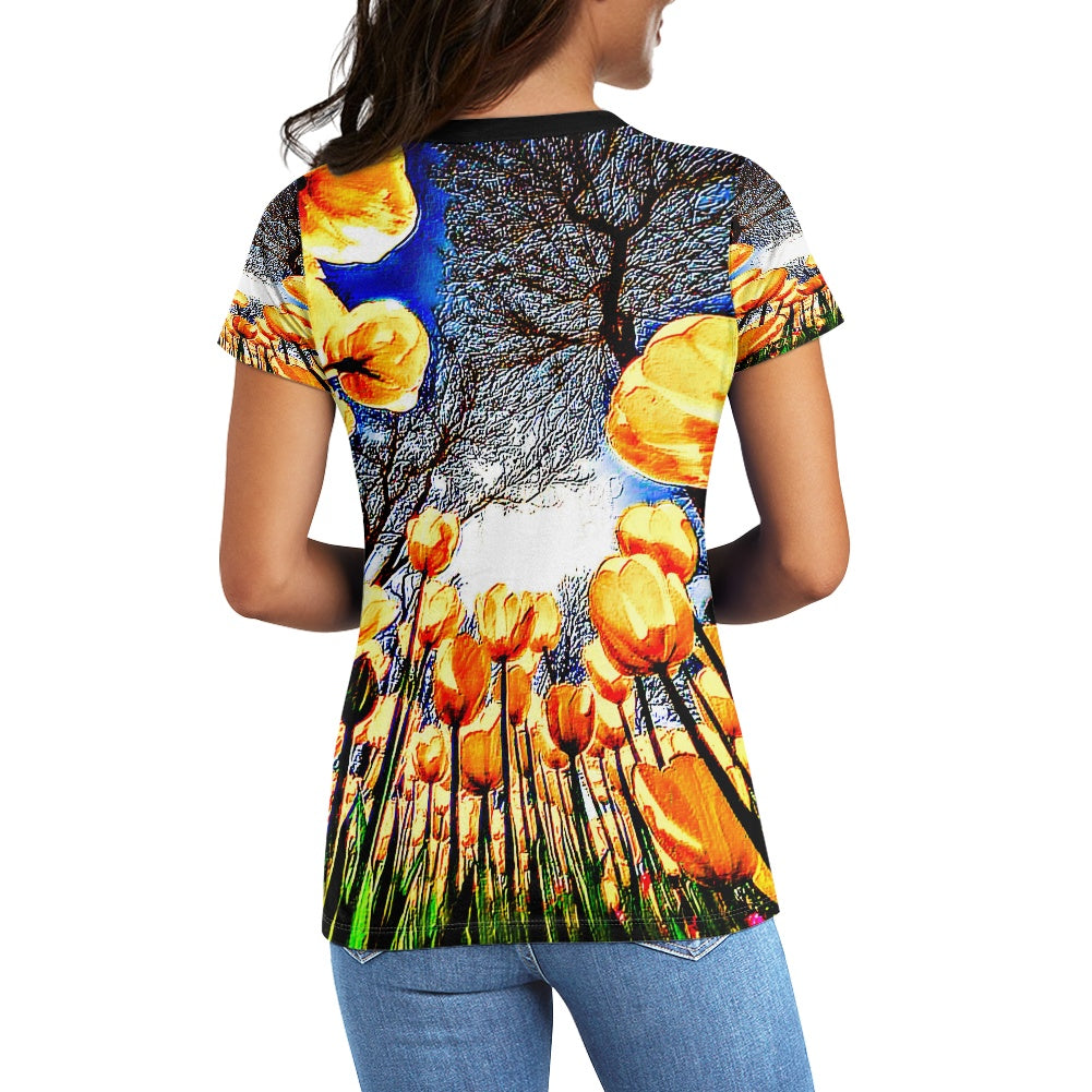 Floral Embosses: Tulip Daydream 01 Designer T-shirt