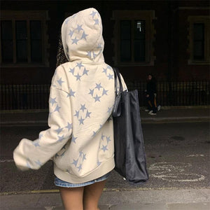 Star Printed Fashion Zip Up Hoodie for Women (3 colors)
