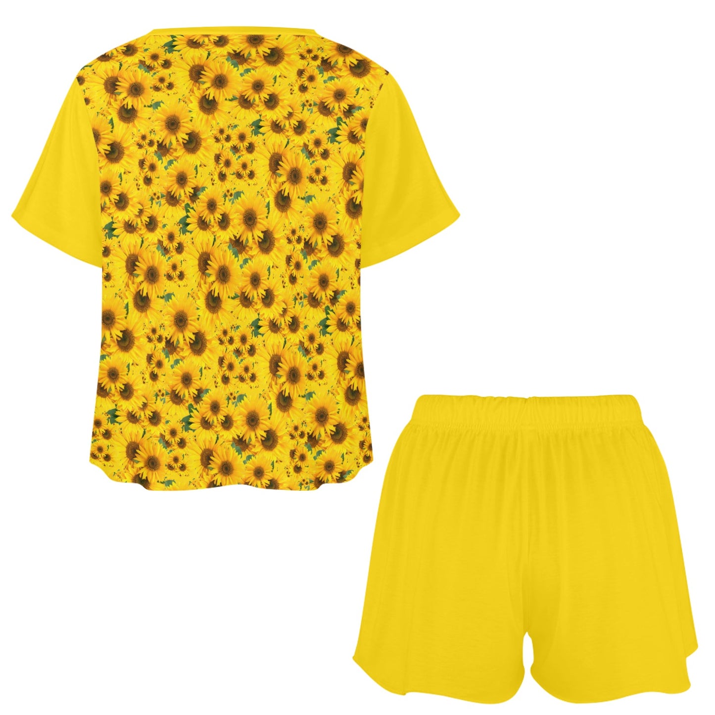 TRP Floral Print 04: Sunflowers 01 Designer Lounge T-shirt & Shorts (5 colors)