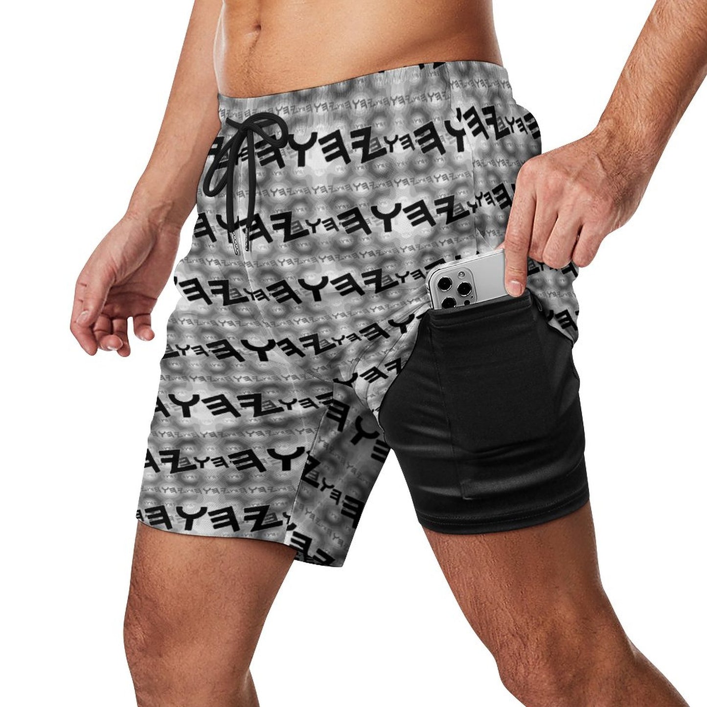 Most High God - Yahuah 01-01 Black Men's Designer 2-in-1 Athletic Shorts