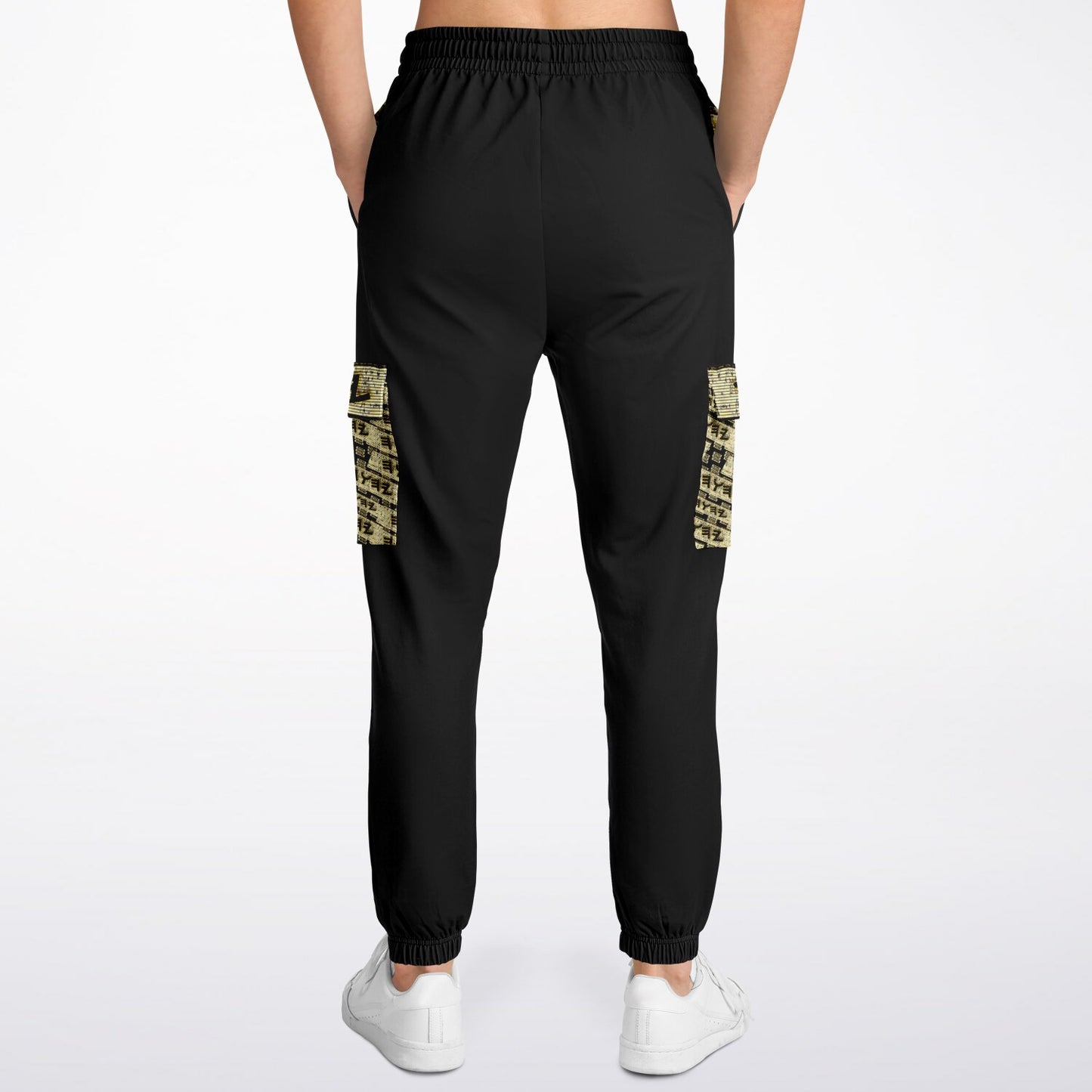 Yahuah Logo 03 - Black Designer Athletic Cargo Unisex Sweatpants