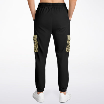 Yahuah Logo 03 - Black Designer Athletic Cargo Unisex Joggers