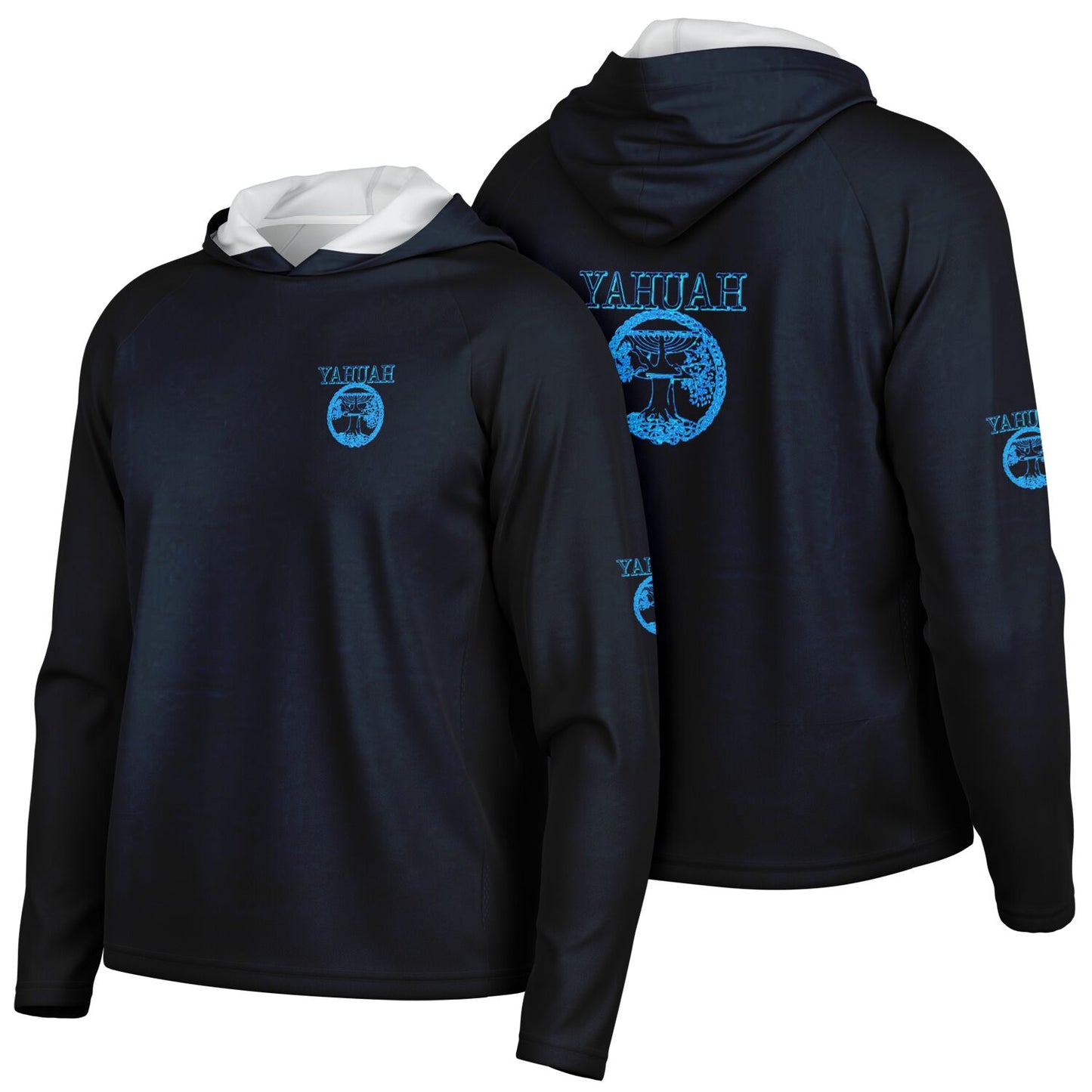 Yahuah-Tree of Life 02-02 Men's Designer Lightweight Raglan Hoodie