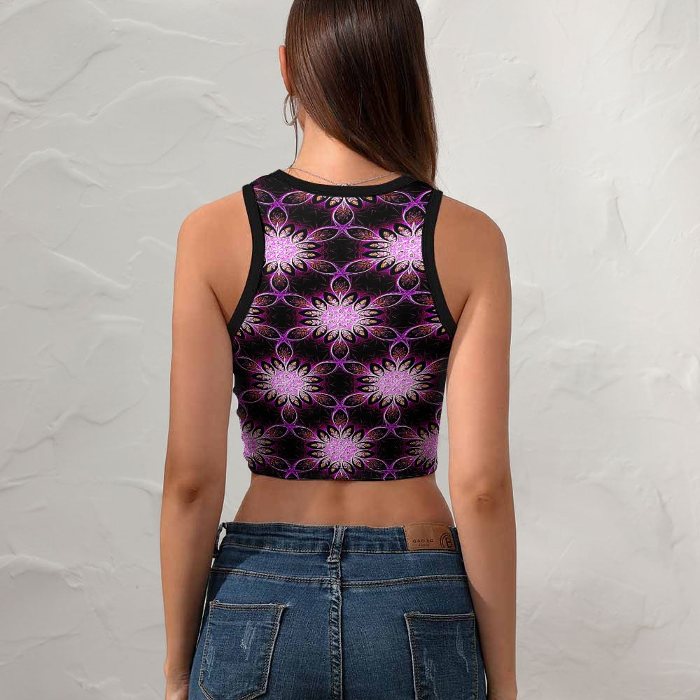 Geometrical Design Apparel 01-01 Designer Cropped Slim Fit Tank Top