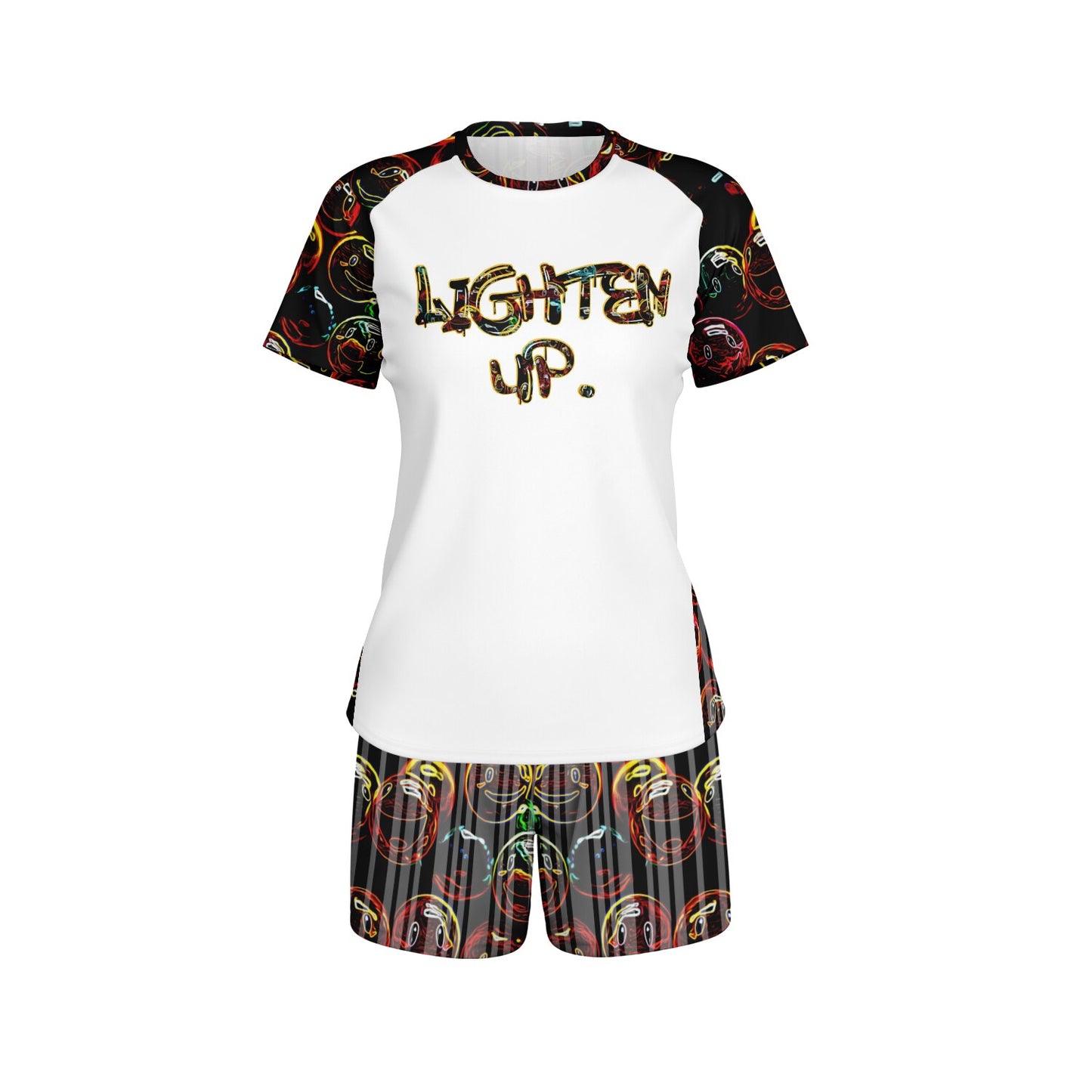 Outspoken Designs 01-01 "Lighten Up" Designer Raglan T-shirt & Shorts Set