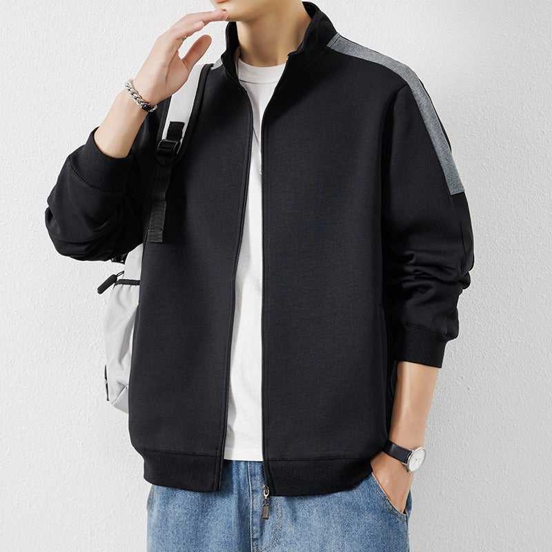 Stand Collar Full Zip Male Sweater (3 colors)