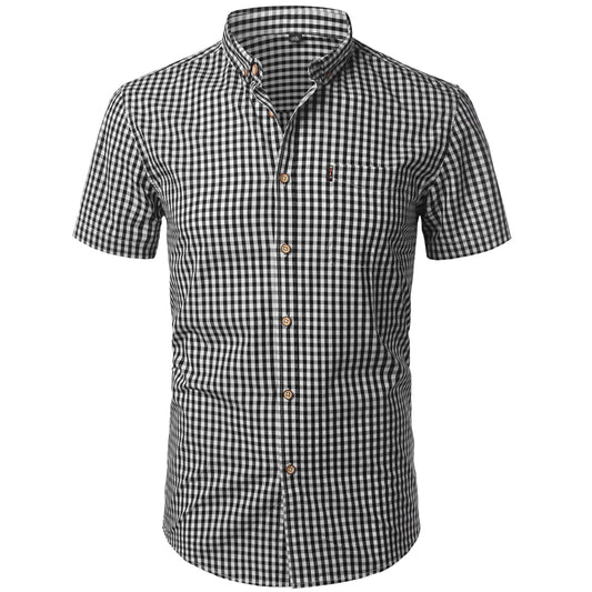 Slim Fit Checkered Spread Collar Dress Shirt (3 colors)