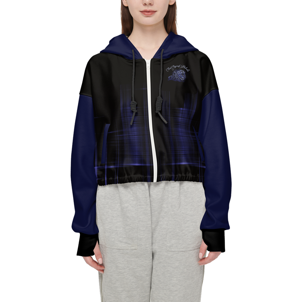 TRP Matrix 02 Designer Cropped Drop Shoulder Full Zip Hoodie