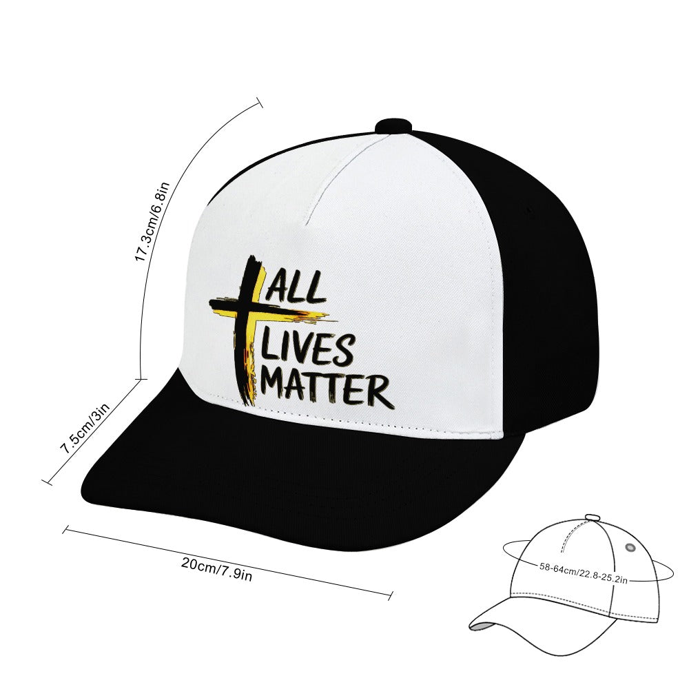 Outspoken Designs 04-01 "All Lives Matter" Designer Curved Brim Baseball Cap (8 colors)